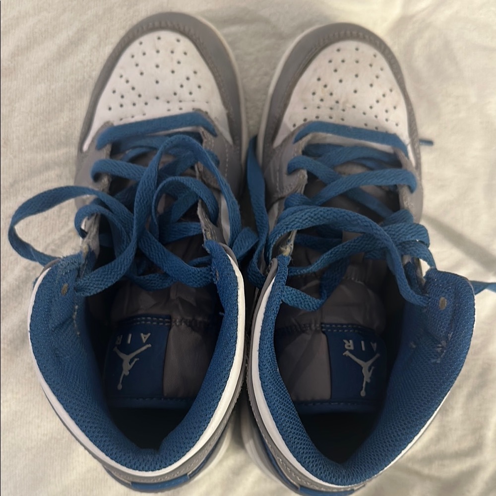 Kids Blue and Gray Jordan Sneakers! In good shape!